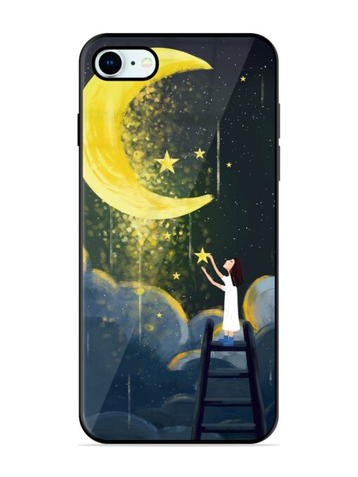 Moonlight Healing Night Illustration Glossy Metal TPU Phone Cover for Apple Iphone 8 Zapvi