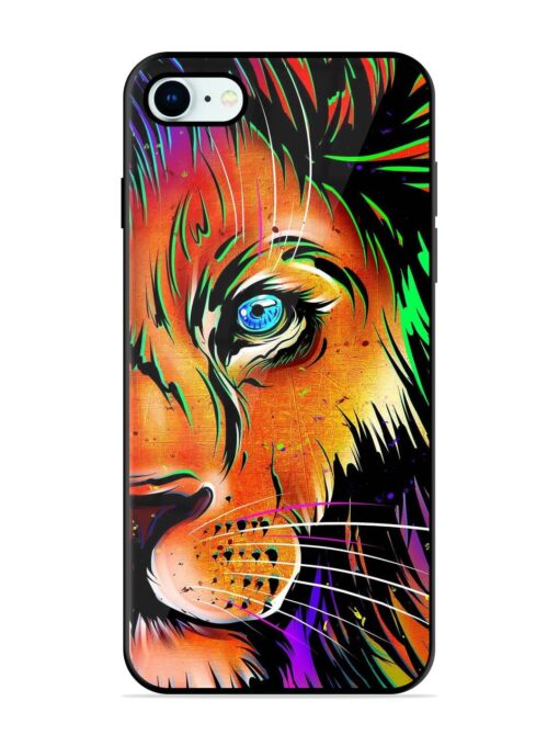 Colorful Lion Design Glossy Metal TPU Phone Cover for Apple Iphone 8 Zapvi