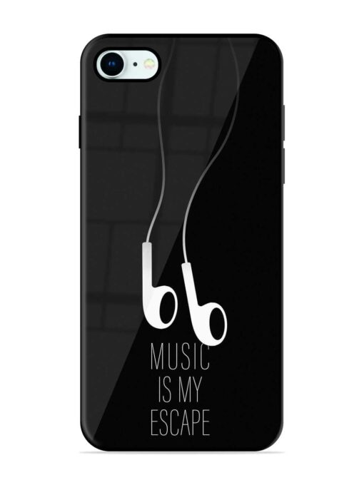 Music Is My Escape Glossy Metal Phone Cover for Apple Iphone 8 Zapvi