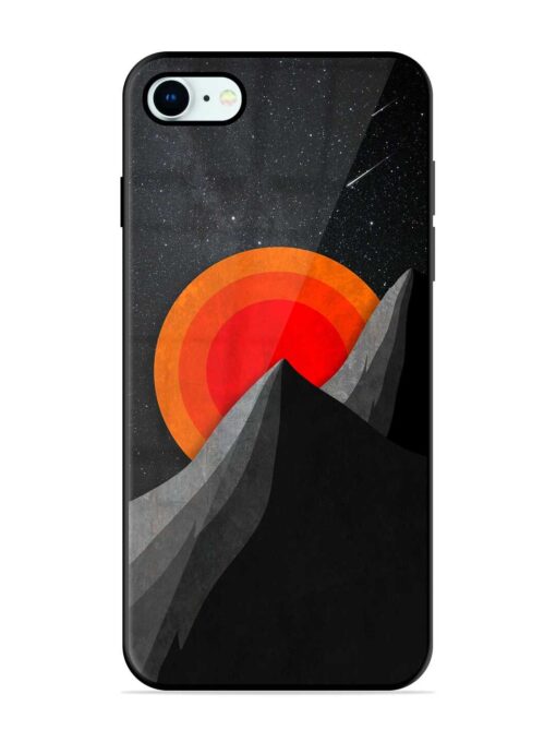 Black Mountain Glossy Metal Phone Cover for Apple Iphone 8 Zapvi