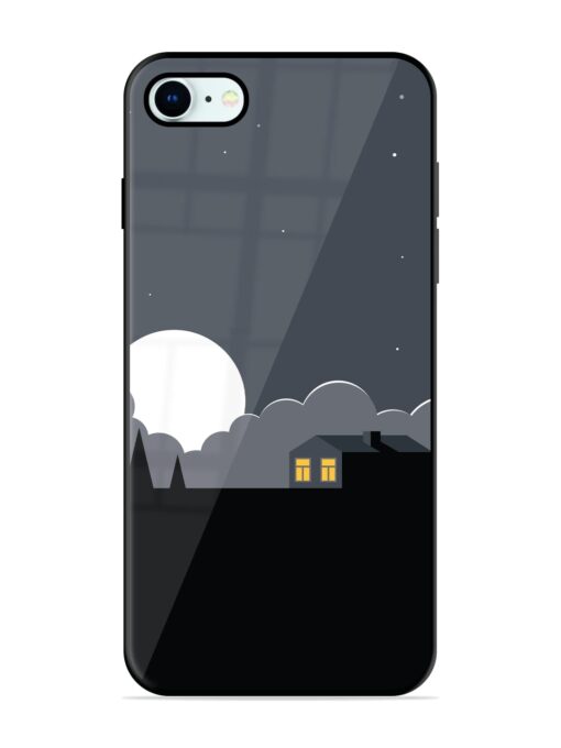 Full Moon Vector Art Glossy Metal Phone Cover for Apple Iphone 8 Zapvi