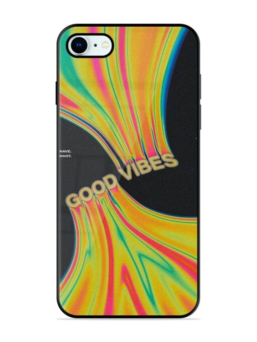 Good Vibes Glossy Metal Phone Cover for Apple Iphone 8 Zapvi