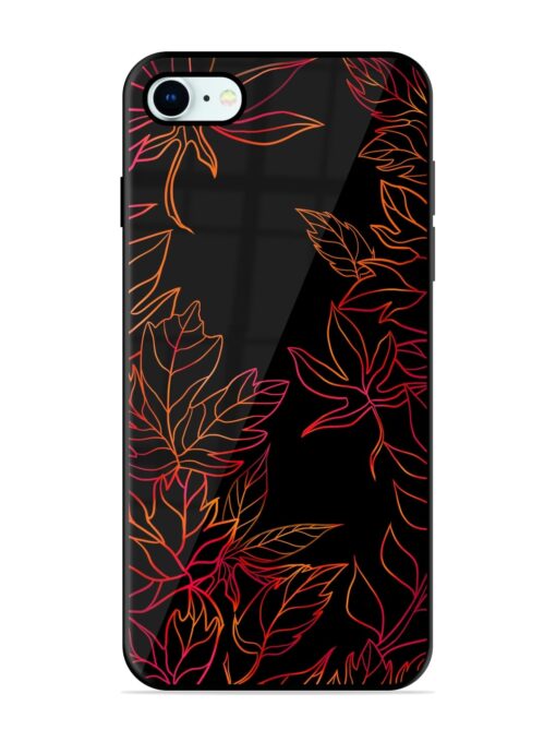 Red Floral Pattern Glossy Metal Phone Cover for Apple Iphone 8 Zapvi