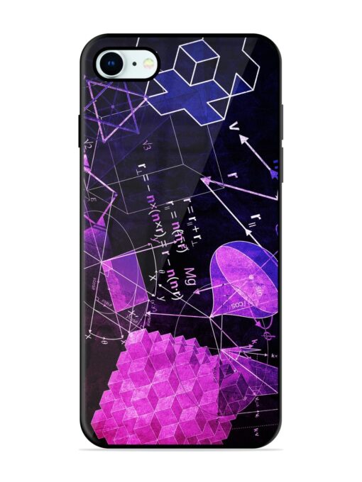 Math Physics Formula Art Glossy Metal Phone Cover for Apple Iphone 8 Zapvi