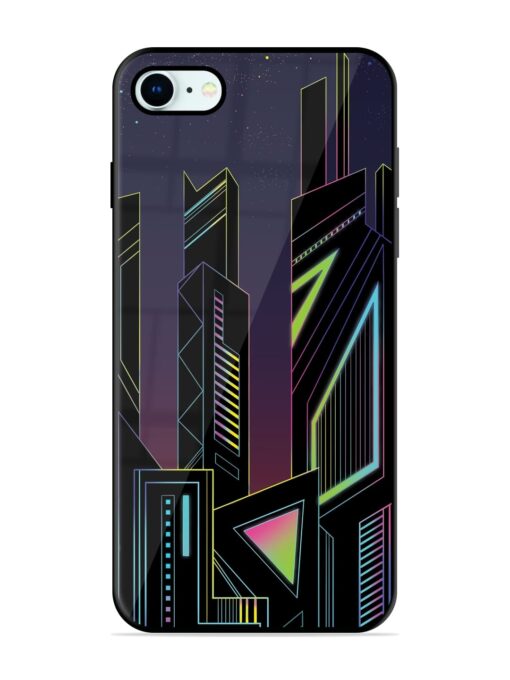 Neon Dreamscape Glossy Metal Phone Cover for Apple Iphone 8 Zapvi