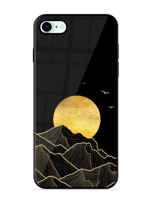 Golden Sunrise Glossy Metal Phone Cover for Apple Iphone 8 Zapvi