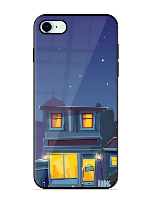 Vector Night House Glossy Metal Phone Cover for Apple Iphone 8 Zapvi