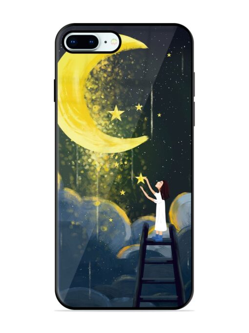 Moonlight Healing Night Illustration Glossy Metal TPU Phone Cover for Apple Iphone 8 Plus Zapvi