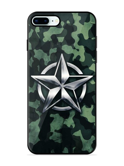 Indian Army Star Design Glossy Metal Phone Cover for Apple Iphone 8 Plus Zapvi