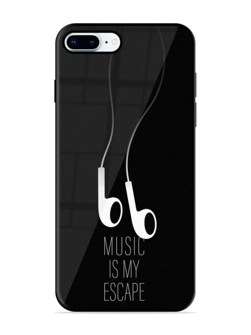 Music Is My Escape Glossy Metal Phone Cover for Apple Iphone 8 Plus Zapvi