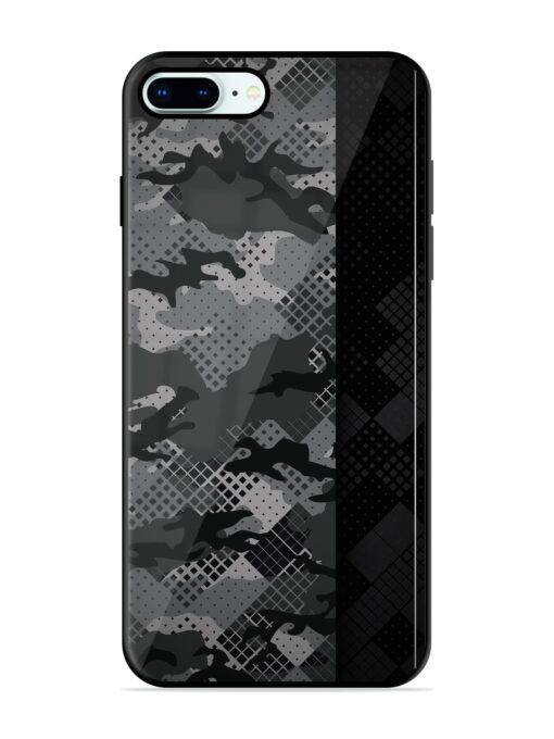 Dark Camouflage Glossy Metal Phone Cover for Apple Iphone 8 Plus Zapvi