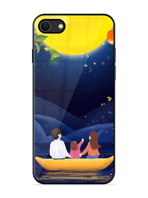 Happy Family And Beautiful View Glossy Metal Phone Cover for Apple Iphone Se (2020) Zapvi