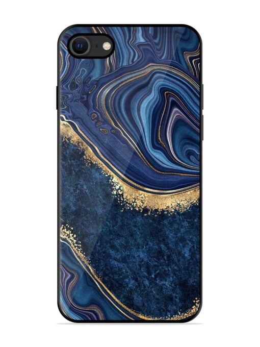 Abstract Background Blue Glossy Metal TPU Phone Cover for Apple Iphone Se (2020) Zapvi