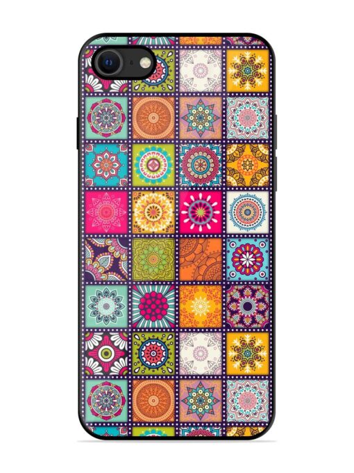 Seamless Pattern Vintage Glossy Metal Phone Cover for Apple Iphone Se (2020) Zapvi