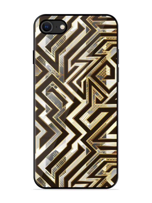 Technology Geometric Seamless Glossy Metal Phone Cover for Apple Iphone Se (2020) Zapvi