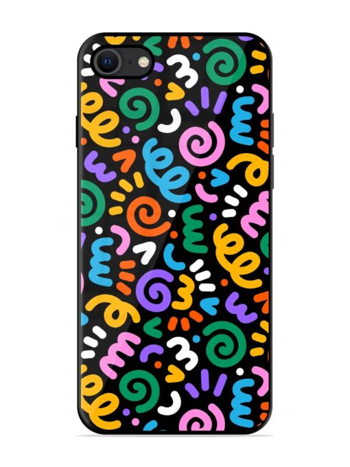 Colorful Seamless Vector Glossy Metal Phone Cover for Apple Iphone Se (2020) Zapvi