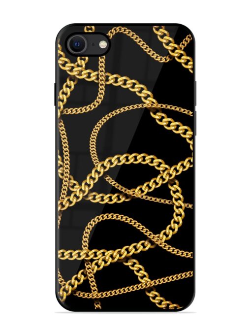 Decorative Golde Chain Glossy Metal Phone Cover for Apple Iphone Se (2020) Zapvi