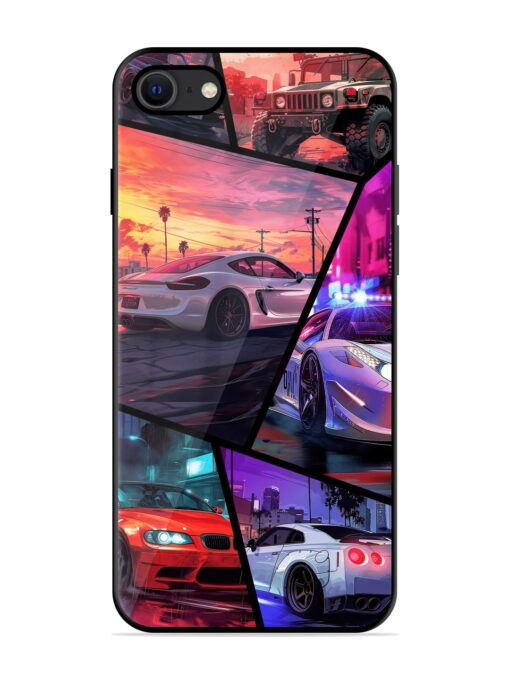 Ride In Pixels Glossy Metal Phone Cover for Apple Iphone Se (2020) Zapvi