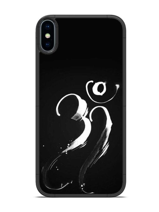 Om Logo Glossy Metal Phone Cover for Apple Iphone X Zapvi