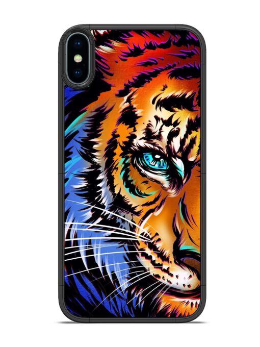 Colorful Lion Art Glossy Metal Phone Cover for Apple Iphone X Zapvi