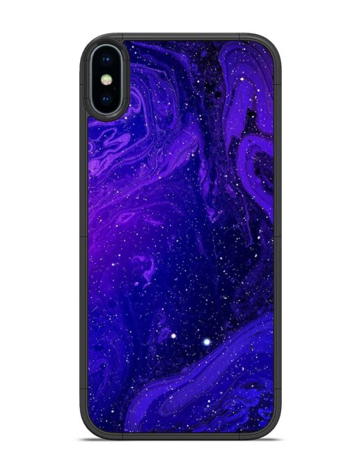 Galaxy Acrylic Abstract Art Glossy Metal Phone Cover for Apple Iphone X Zapvi