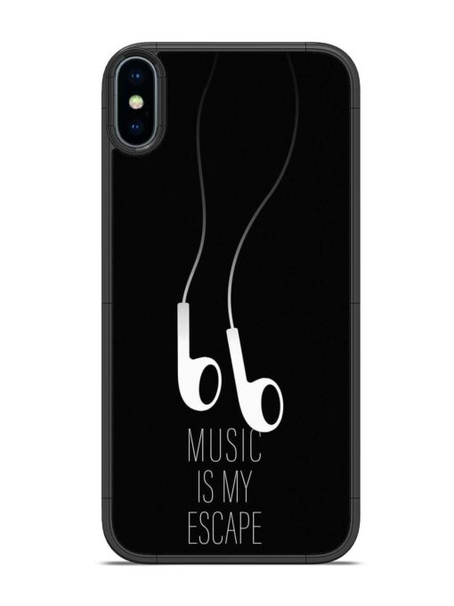 Music Is My Escape Glossy Metal Phone Cover for Apple Iphone X Zapvi