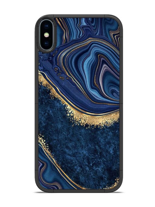 Abstract Background Blue Glossy Metal TPU Phone Cover for Apple Iphone X Zapvi