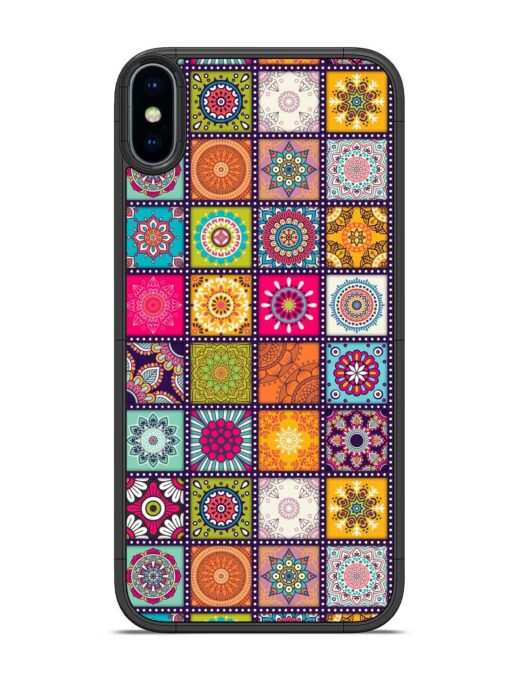 Seamless Pattern Vintage Glossy Metal Phone Cover for Apple Iphone X Zapvi