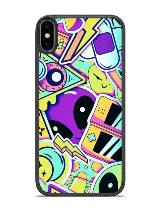 Scratch Art Glossy Metal Phone Cover for Apple Iphone X Zapvi