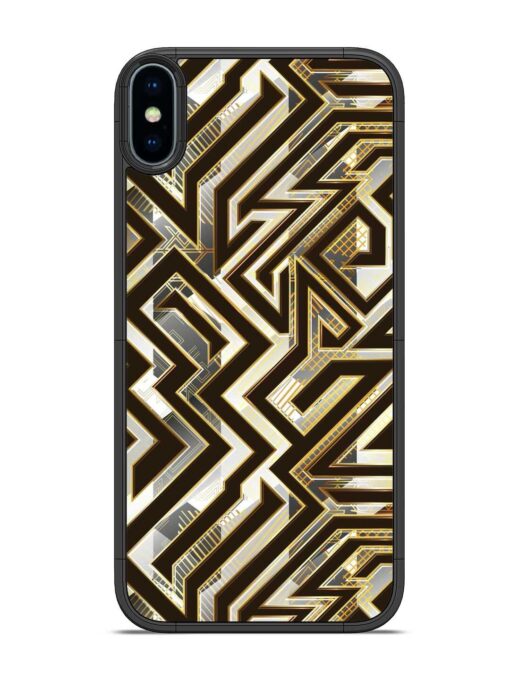 Technology Geometric Seamless Glossy Metal Phone Cover for Apple Iphone X Zapvi