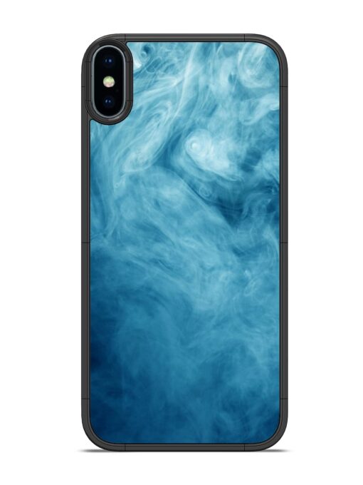 Blue Smoke Art Glossy Metal Phone Cover for Apple Iphone X Zapvi