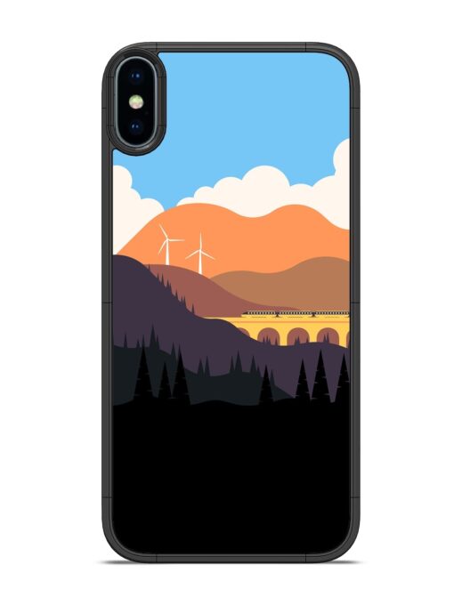 Minimal Mountain Vector Glossy Metal Phone Cover for Apple Iphone X Zapvi