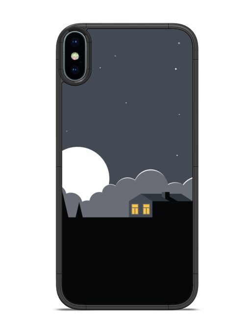 Full Moon Vector Art Glossy Metal Phone Cover for Apple Iphone X Zapvi