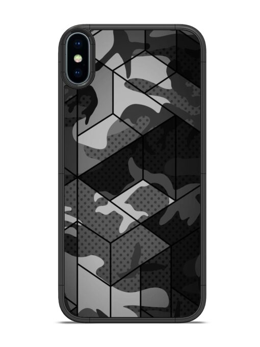 Hexagonal Pattern Glossy Metal Phone Cover for Apple Iphone X Zapvi