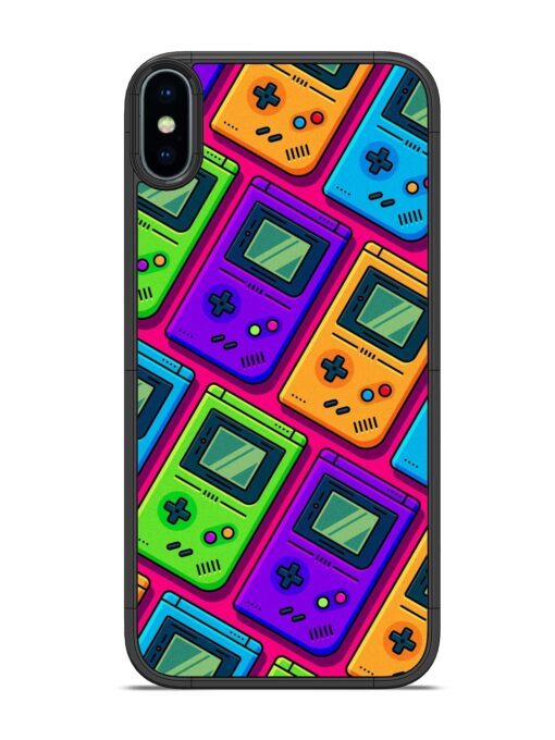 Game Seamless Pattern Glossy Metal Phone Cover for Apple Iphone X Zapvi