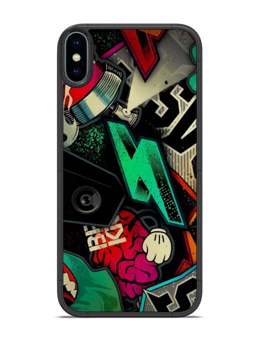 Graffiti Art Glossy Metal Phone Cover for Apple Iphone X Zapvi