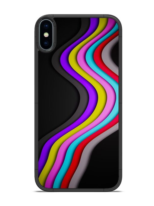 Liquid Blue Abstract Glossy Metal Phone Cover for Apple Iphone X Zapvi