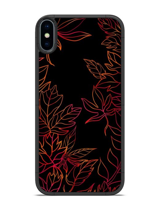 Red Floral Pattern Glossy Metal Phone Cover for Apple Iphone X Zapvi