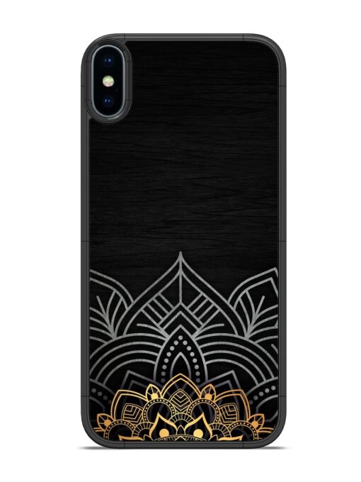 Decorative Golden Pattern Glossy Metal Phone Cover for Apple Iphone X Zapvi