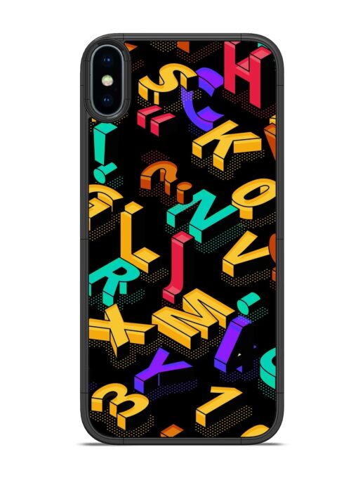 Seamless Pattern With Letters Glossy Metal Phone Cover for Apple Iphone X Zapvi