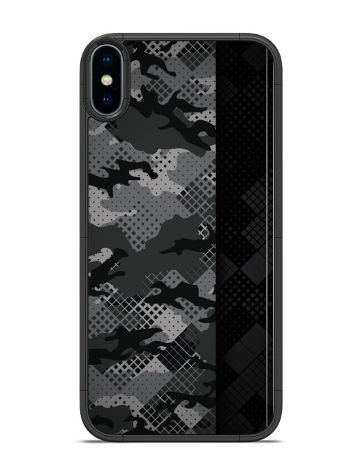 Dark Camouflage Glossy Metal Phone Cover for Apple Iphone X Zapvi