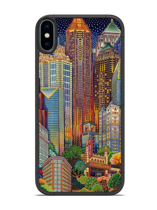 Cityscapes Art Glossy Metal Phone Cover for Apple Iphone X Zapvi