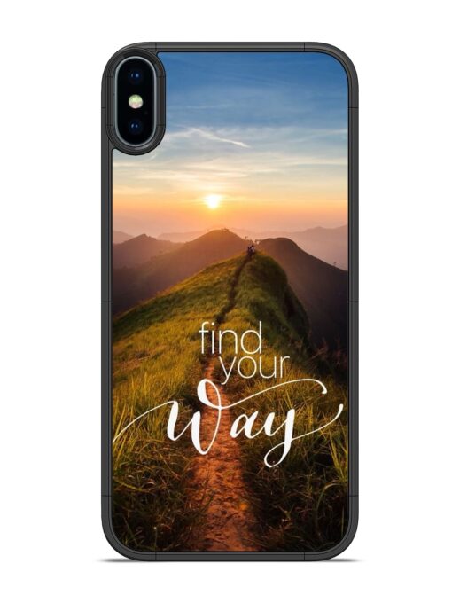 Find Your Way Glossy Metal Phone Cover for Apple Iphone X Zapvi