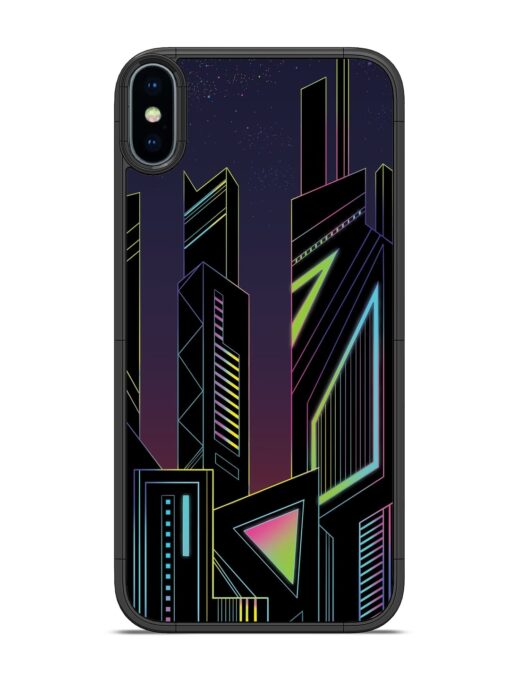 Neon Dreamscape Glossy Metal Phone Cover for Apple Iphone X Zapvi