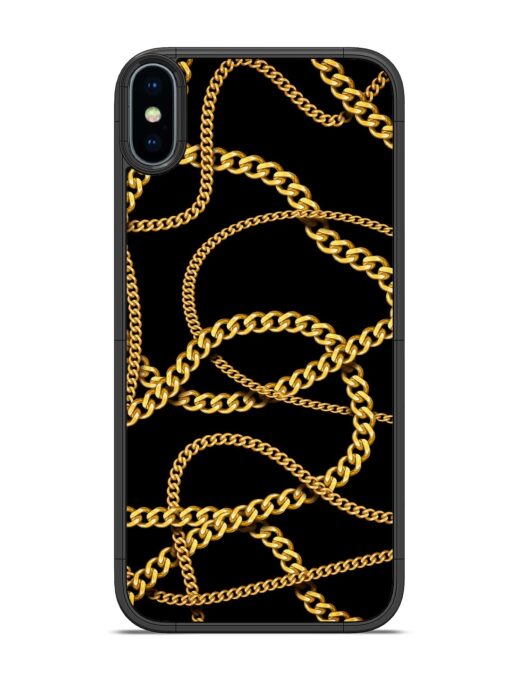 Decorative Golde Chain Glossy Metal Phone Cover for Apple Iphone X Zapvi