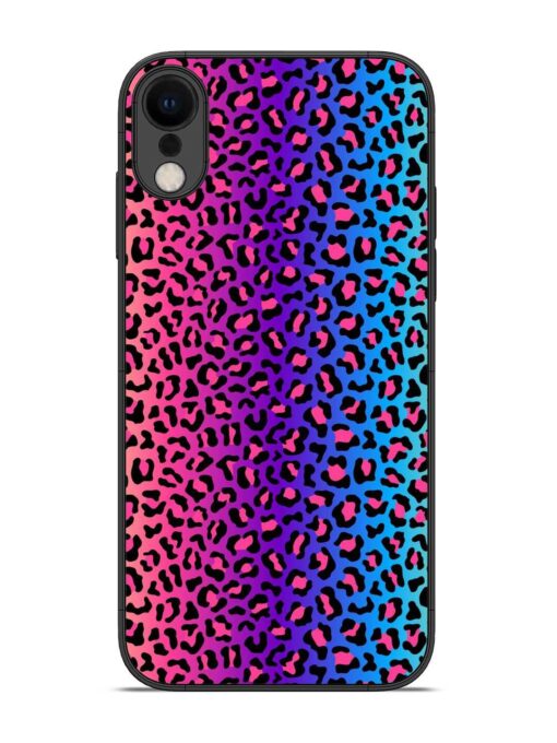 Colorful Leopard Seamless Glossy Metal Phone Cover for Apple Iphone Xr Zapvi