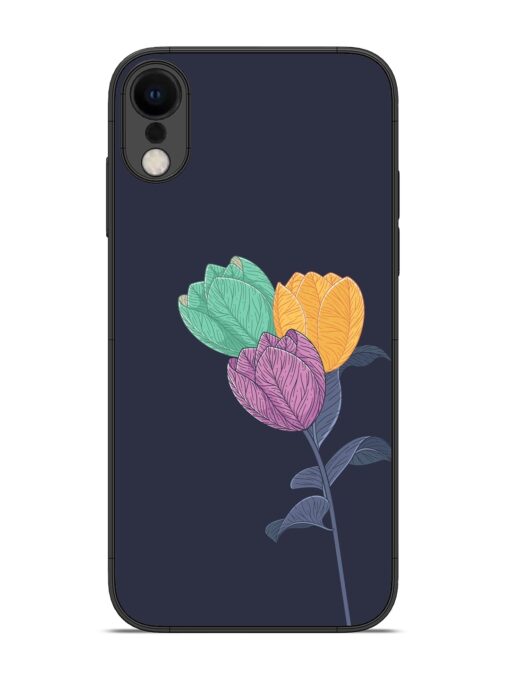 Flower Vector Glossy Metal Phone Cover for Apple Iphone Xr Zapvi