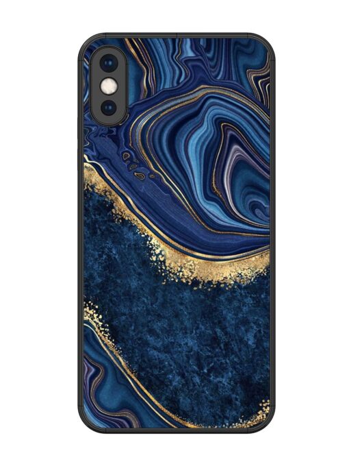 Abstract Background Blue Glossy Metal TPU Phone Cover for Apple Iphone Xs Max Zapvi