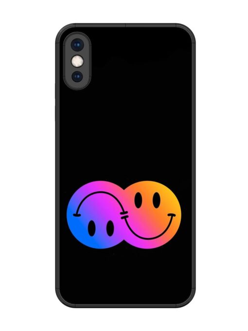 Gradient Smile Art Glossy Metal TPU Phone Cover for Apple Iphone Xs Max Zapvi