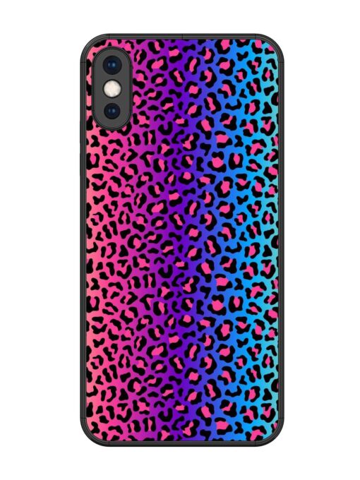 Colorful Leopard Seamless Glossy Metal Phone Cover for Apple Iphone Xs Max Zapvi